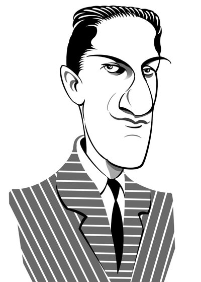 George Gershwin, American composer, songwriter and pianist; caricature by Neale Osborne